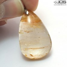 آویز سنگ روتیل طلایی کوارتز روتایل rutile quartz