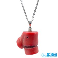 گردنبند مرجان قرمز راف بدون  زنجیر