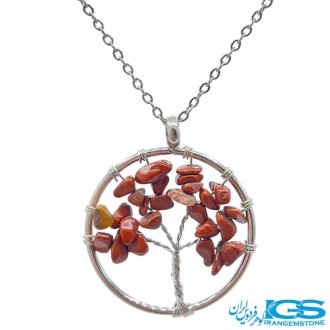 گردنبند جاسپر  درخت زندگی بدون زنجیر