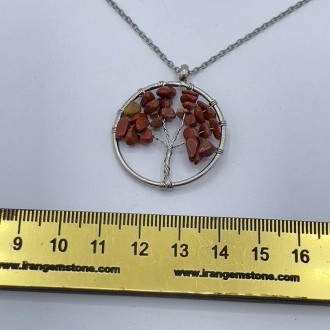 گردنبند جاسپر  درخت زندگی بدون زنجیر