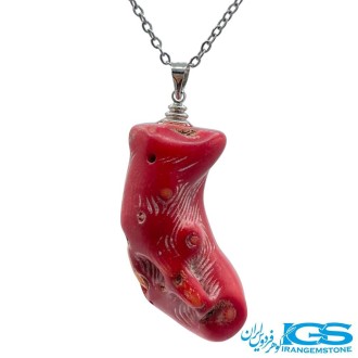 گردنبند مرجان قرمز راف بدون  زنجیر