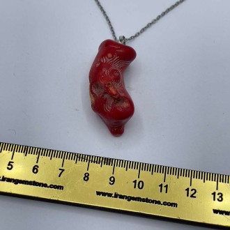 گردنبند مرجان قرمز راف بدون  زنجیر