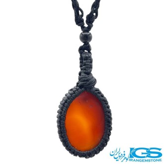 گردنبند کارنلین بافت مکرومه