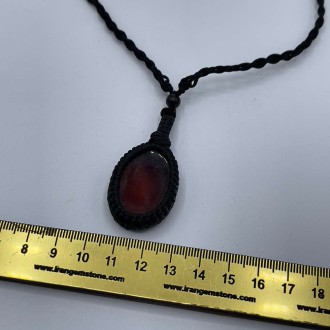 گردنبند کارنلین بافت مکرومه