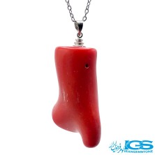 گردنبند مرجان قرمز راف بدون  زنجیر