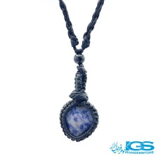 گردنبند سنگ سودالیت بافت مکرومه