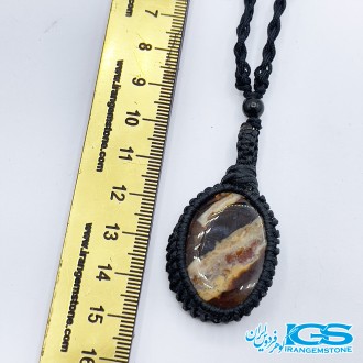 گردنبند کارنلین بافت مکرومه