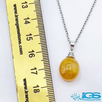 گردنبند یاقوت زرد برمه تراش جواهری بدون زنجیر