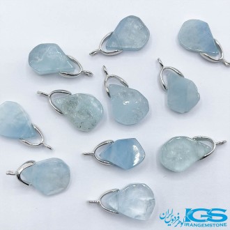 گردنبند آکوامارین  اشک بدون زنجیر