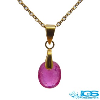 گردنبند یاقوت سرخ تراش اوال  بدون زنجیر