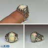 انگشتر نقره مردانه اوپال اپال طبیعی استرالیا Opal