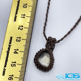 گردنبند سنگ کریستال کوارتز مکرومه بافی