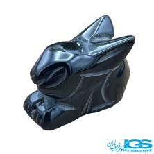 مجسمه سنگ اونیکس تراش خرگوش عقیق سیاه