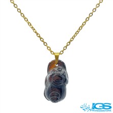 گردنبند سنگ اونیکس عقیق سیاه تراش دار بدون زنجیر