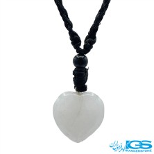 گردنبند سنگ  قلب کریستال کوارتز با بند