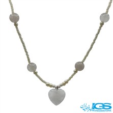 گردنبند سنگ کریستال کوارتز (درنجف) قلب بدون بند