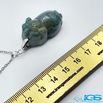 گردنبند یشم سبز تراش دار بدون زنجیر