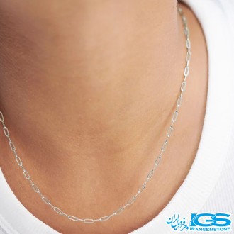 زنجیر استیل دیپلمات آجری نقره ایی 45 سانتیمتر قطر 2 میل