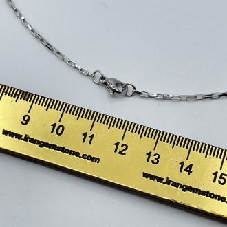 زنجیر استیل دیپلمات آجری نقره ایی 45 سانتیمتر قطر 2 میل