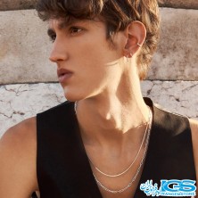 زنجیر استیل دیپلمات آجری نقره ایی 60 سانتیمتر قطر 2 میل