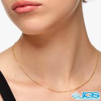 زنجیر استیل دیپلمات طلایی 45 سانتیمتر قطر 1 میل