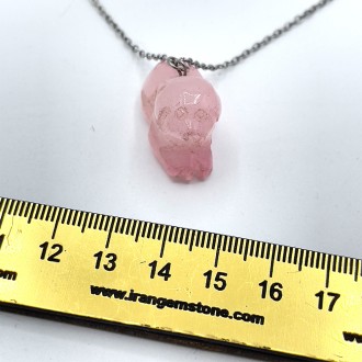 گردنبند رزکوارتز تراش سگ نماد سال تولد بدون زنجیر