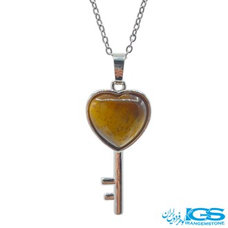 گردنبند سنگ چشم ببر کلید بدون زنجیر