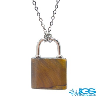 گردنبند سنگ چشم ببر قفل بدون زنجیر