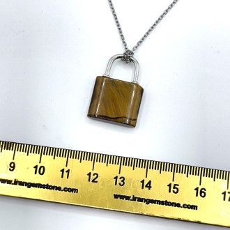 گردنبند سنگ چشم ببر قفل بدون زنجیر