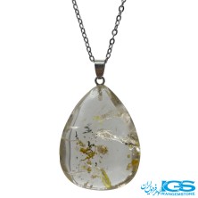 گردنبند سنگ کریستال کوارتز (درنجف) بدون بند