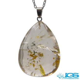 گردنبند سنگ کریستال کوارتز (درنجف) بدون بند