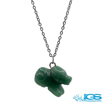 گردنبند یشم سبز تراش گاو نماد سال تولد بدون زنجیر