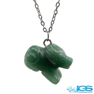 گردنبند یشم سبز تراش گاو نماد سال تولد بدون زنجیر