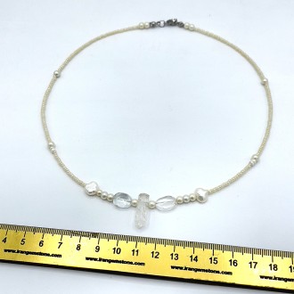 گردنبند سنگ کریستال کوارتز بدون زنجیر