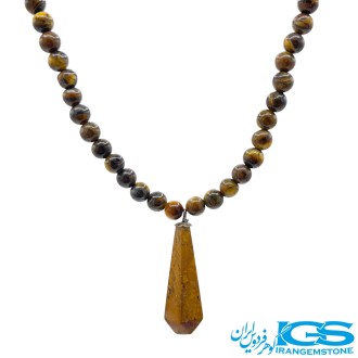 گردنبند سنگ چشم ببر و جاسپر