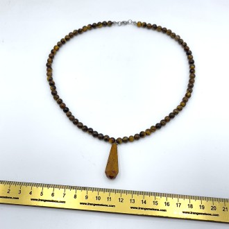 گردنبند سنگ چشم ببر و جاسپر