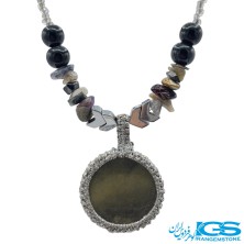 گردنبند یشم هبهاب با سنگ اونیکس
