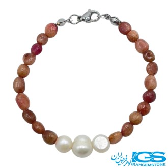 دستبند یاقوت سرخ جواهری و مروارید طبیعی