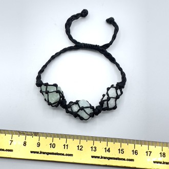 دستبند آکوامارین مکرومه بافی