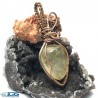 آویز بافت مس سنگ روتیل طلایی کوارتز روتایل rutile quartz