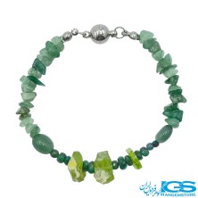 دستبند آونتورین سبز با زبرجد راف