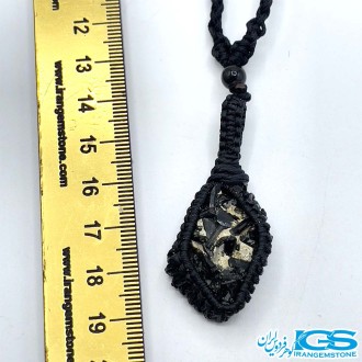 گردنبند سنگ اپیدوت مکرومه بافی