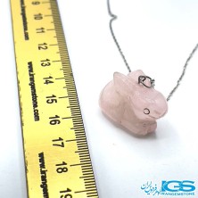 گردنبند رزکوارتز تراش خرگوش نماد سال تولد بدون زنجیر
