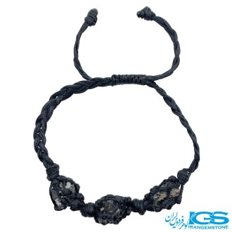 دستبند سنگ مگنتیت راف مکرومه بافی