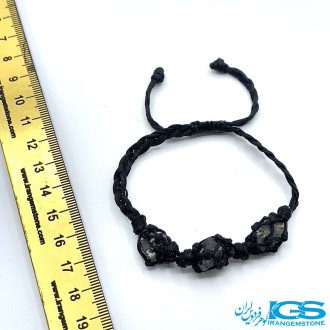 دستبند سنگ مگنتیت راف مکرومه بافی
