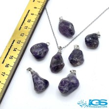 گردنبند سنگ راف آمیتیست  بدون زنجیر