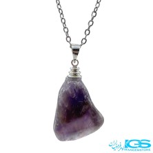 گردنبند سنگ راف آمیتیست  بدون زنجیر