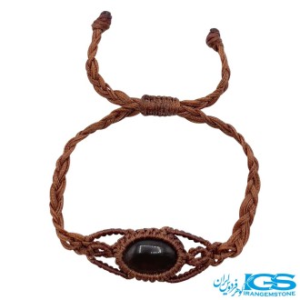 دستبند کوارتزدودی مکرومه بافی