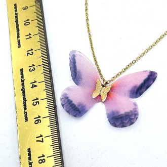 گردنبند طلا مدل پروانه پارچه ایی 130 سوت