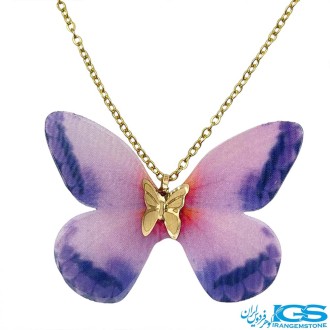 گردنبند طلا مدل پروانه پارچه ایی 130 سوت